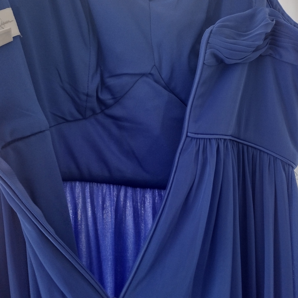 JESSICA SIMPSON Elegant Spaghetti Strap Long Gown Maxi Dress Royal Blue - Picture 5 of 10